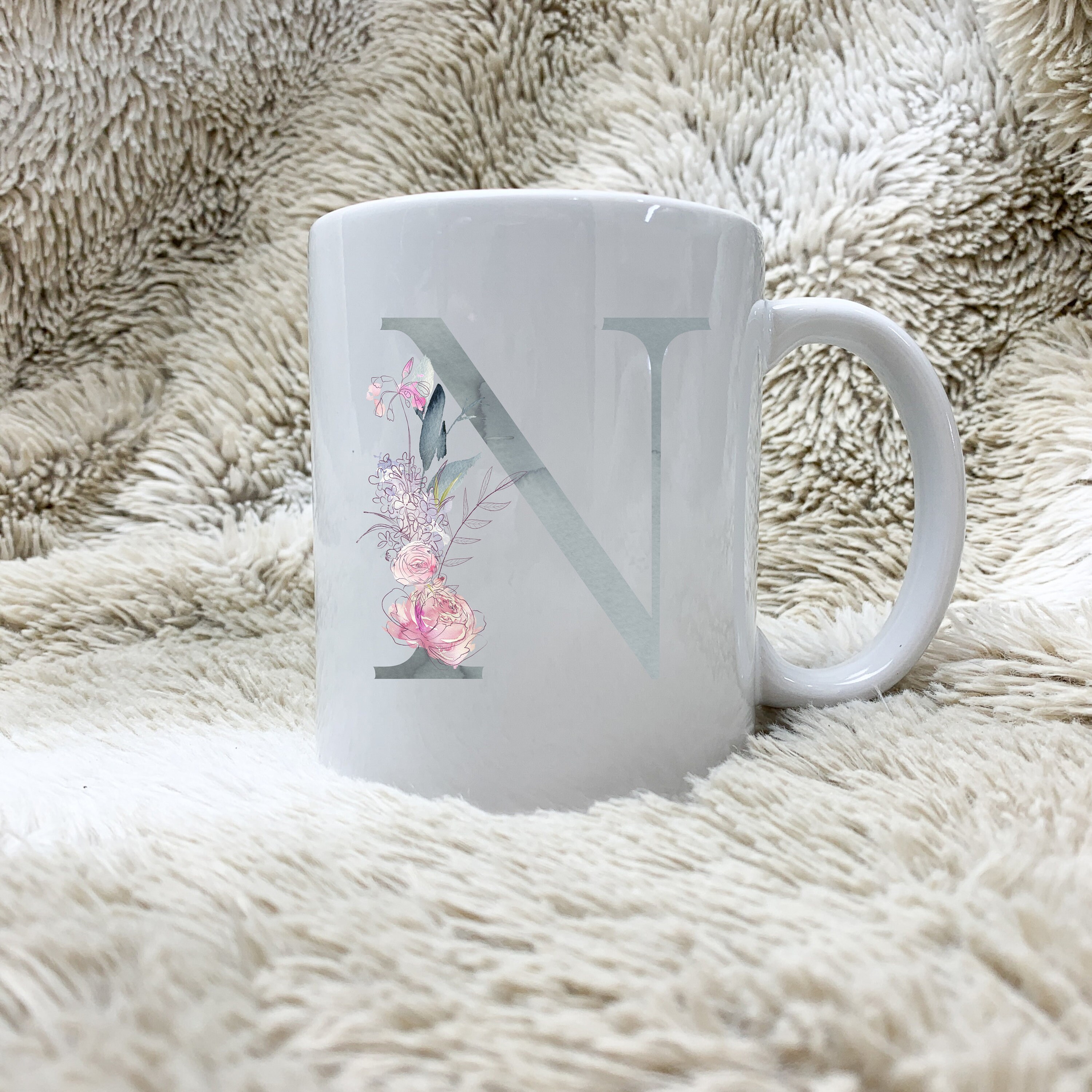 CUSTOM Initial Mug Custom Made 11oz Mug Gifts for Her Etsy