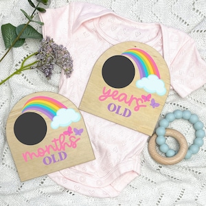 Rainbows, Reusable milestone cards, Rainbow baby, fill in your own milestone card, baby shower gift, baby photo prop, milestone cards