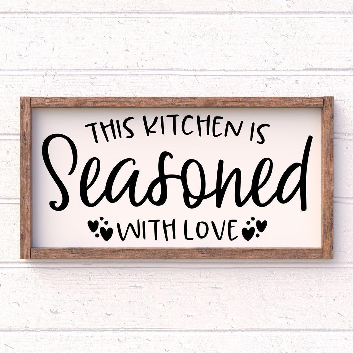 This Kitchen is Seasoned with Love Framed Wood Sign 32x64cm Etsy