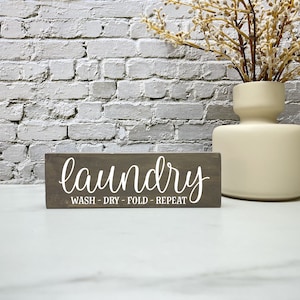 Wash Fold Dry Repeat Wood Sign, Laundry Decor, Rustic Decor, Farmhouse Laundry, modern Laundry decor, Laundry Sign