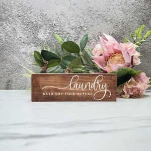 Laundry wash fold dry repeat Wood Sign, Laundry Decor, Rustic Decor, Farmhouse Laundry, modern Laundry decor, Laundry Wood Sign