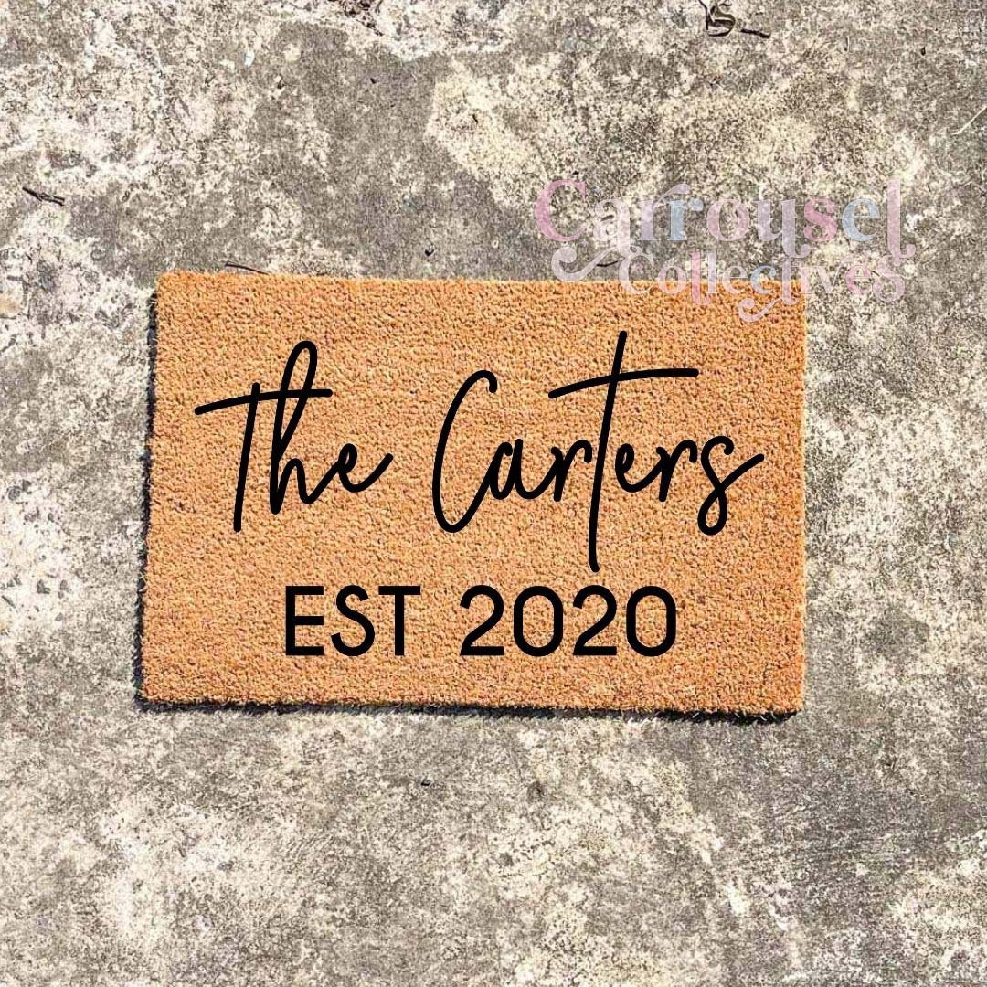 Custom Name Established Door Mat Personalised Doormat Custom Etsy