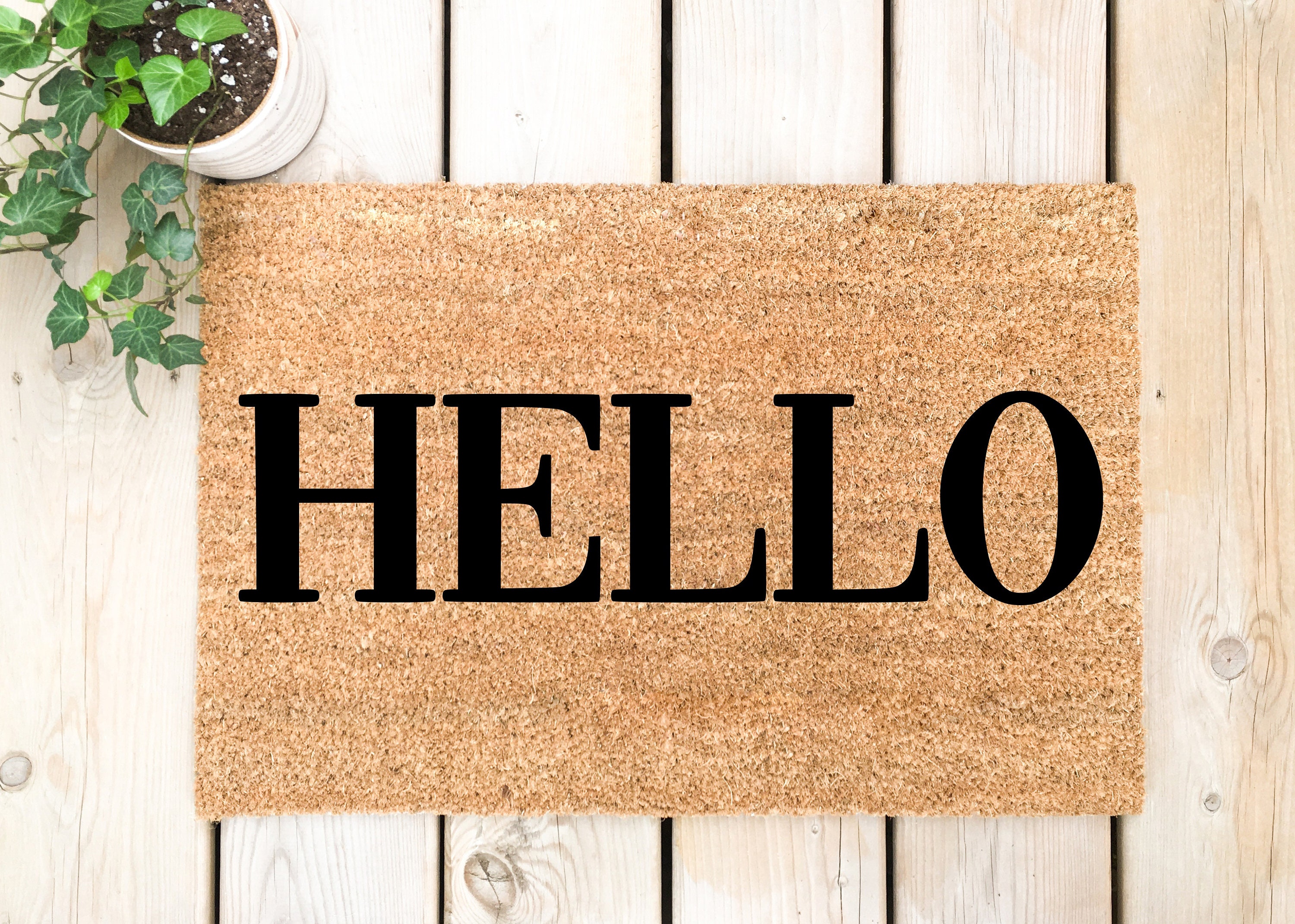 Hello Door Mat Personalised Doormat Custom Door Mat Home Etsy