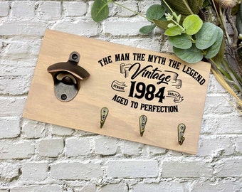 1984 personalised bar sign, 40th birthday bar sign, bottle opener sign, born in 1984 gift, 40th present, gifts for him, legend since 1984