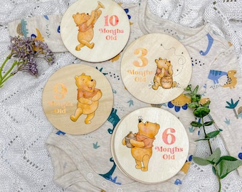 Classic Winnie the Pooh my First Baby Milestone Cards - Etsy