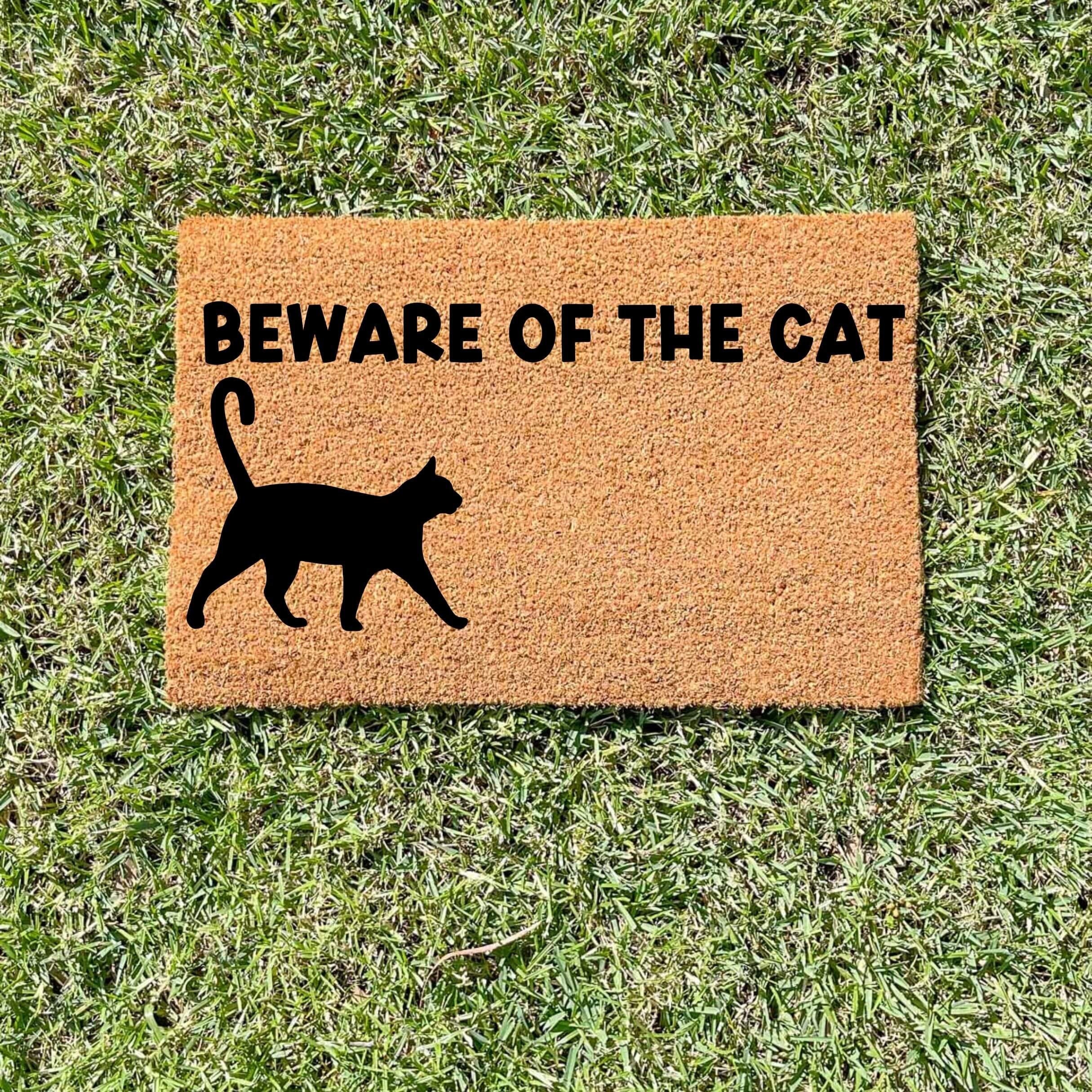 Welcome Mat Hot Funny Black Cat Door Mat Entrance Novelty Beware Of Cat