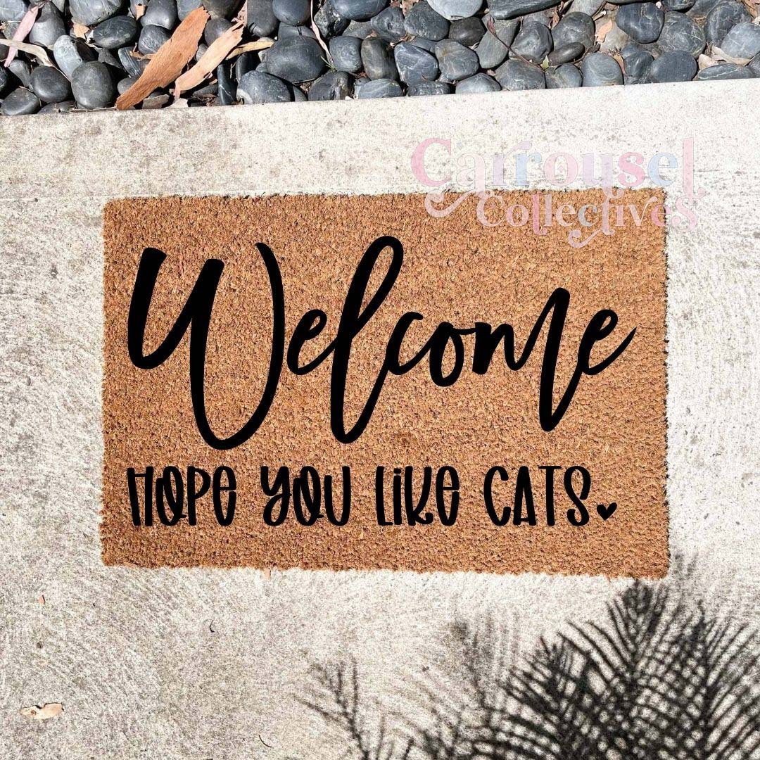 Hope You Like Cats Door Mat, Personalised Doormat, Custom Door