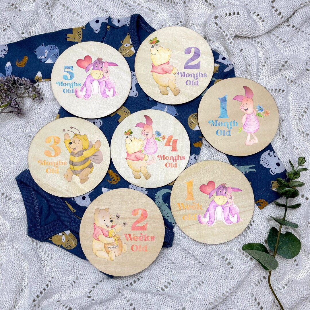 Disney Winnie The Pooh Multi Rainbow &amp; White Super Soft Milestone