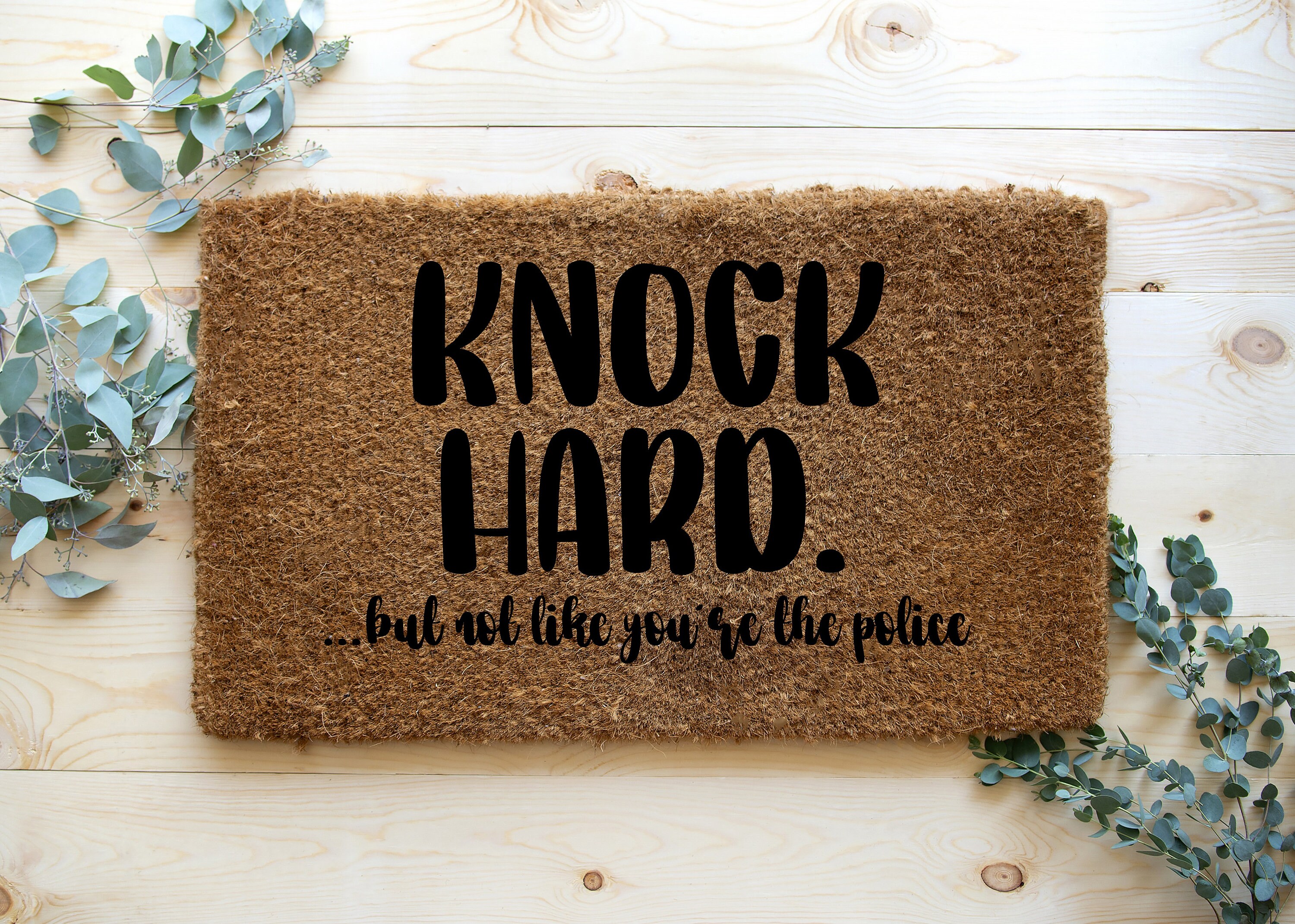 Knock Hard Personalised Doormat Custom Door Mat Home Etsy