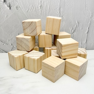 Mini cubi di legno, cubo da 42 mm, cubo con nome in legno, blocchi