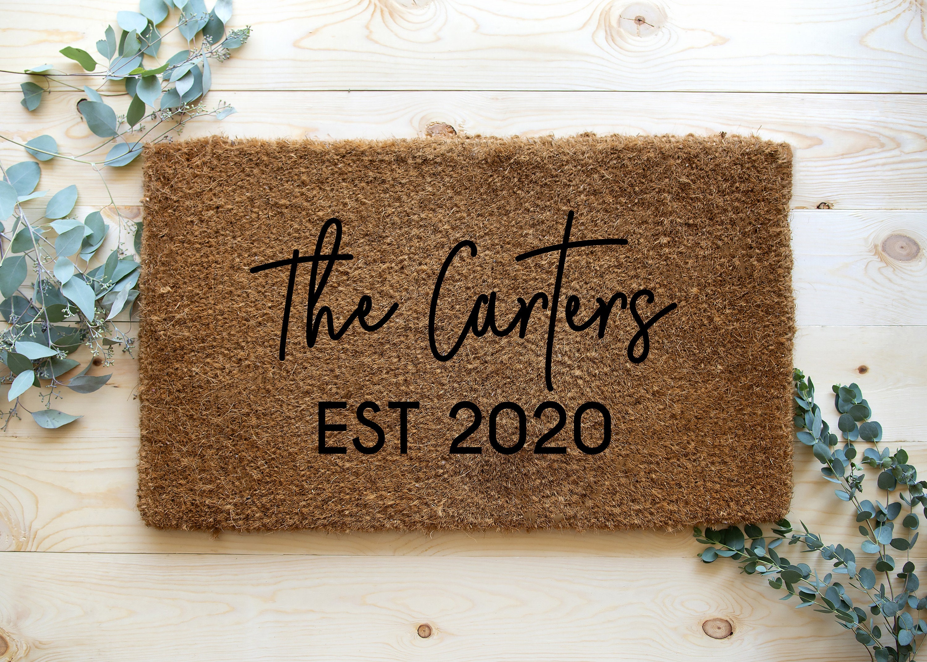 Custom Name Established Door Mat Personalised Doormat Etsy