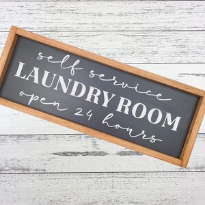 Selbst-Service Wäsche gerahmt Holz Zeichen 32x34cm | Etsy