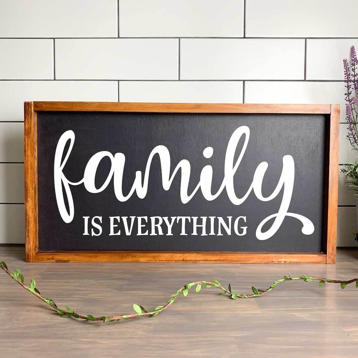 Family is Everything Framed Wood Sign 32x64cm uote Decor | Etsy