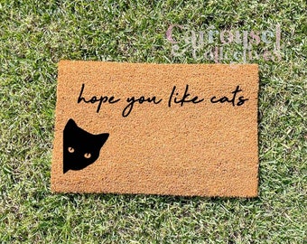 Hope you like Cats Door door mat, personalised doormat, custom door mat, new home gift, coir doormat, custom doormat, funny doormat