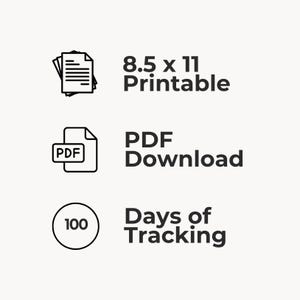 100 Day Challenge Printable, 100 Day Challenge Digital Ipad, Running