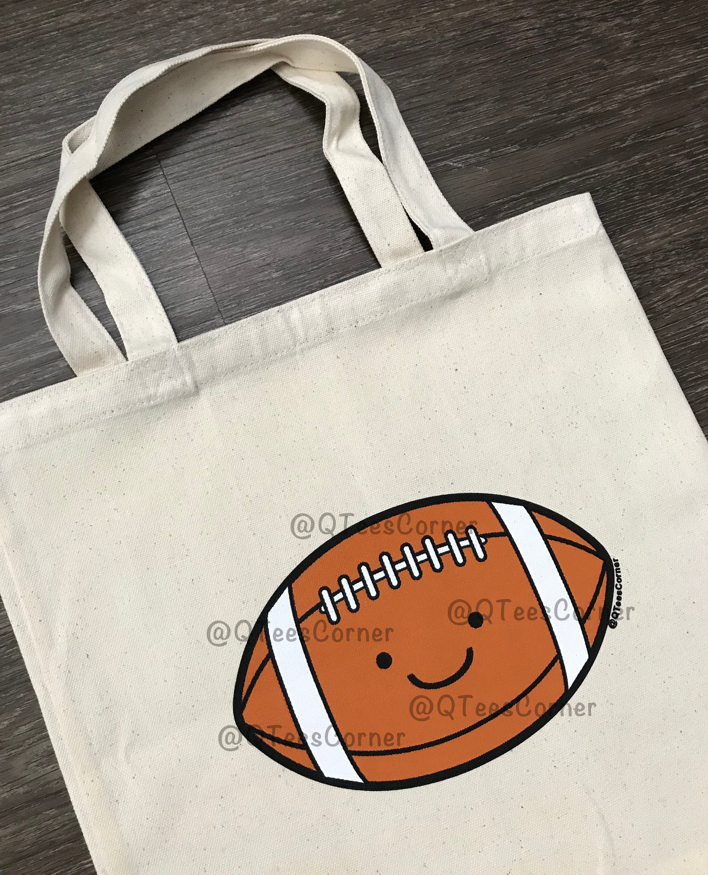 Qtees Corner Football Tote Bag Etsy