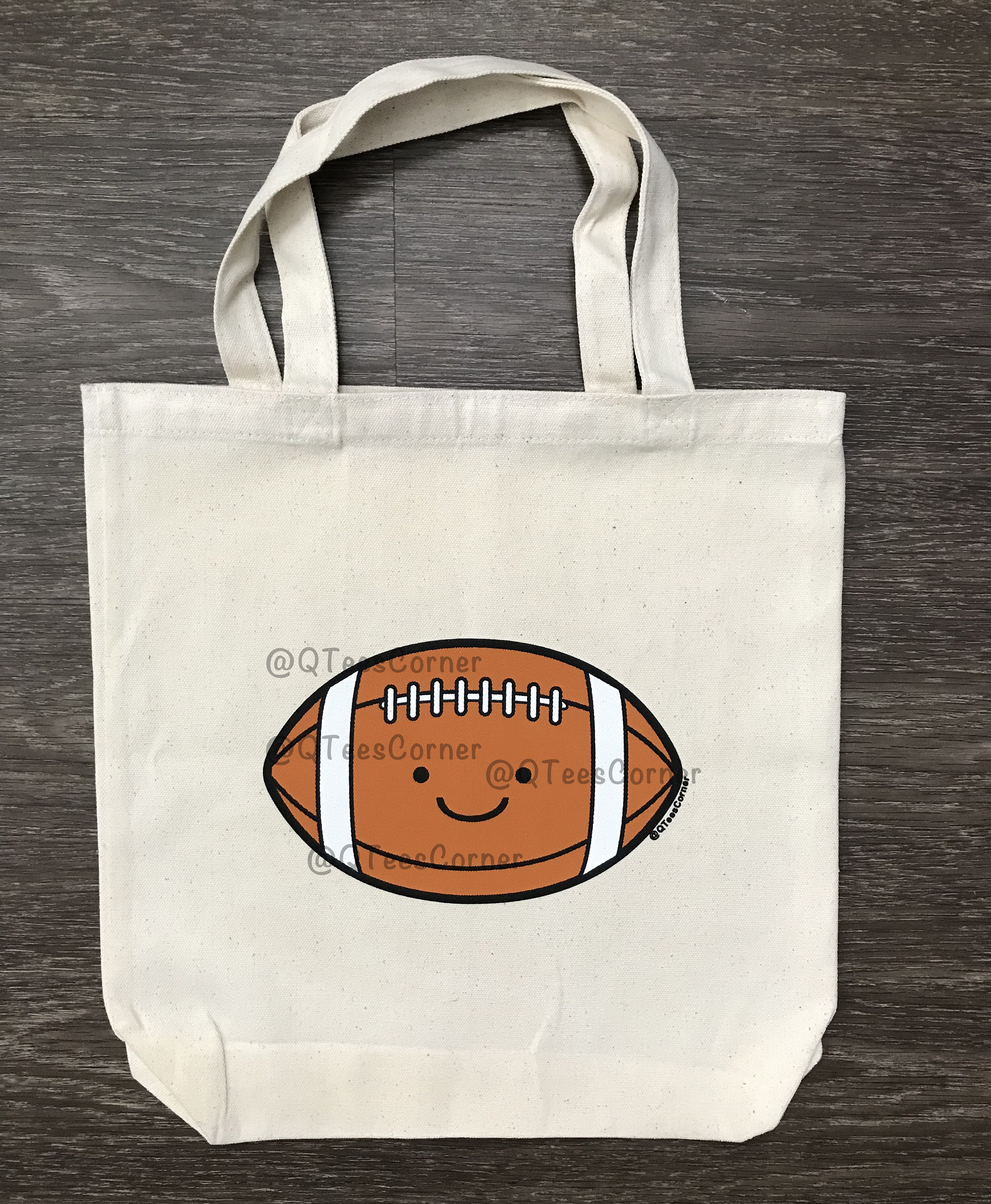 Qtees Corner Football Tote Bag Etsy