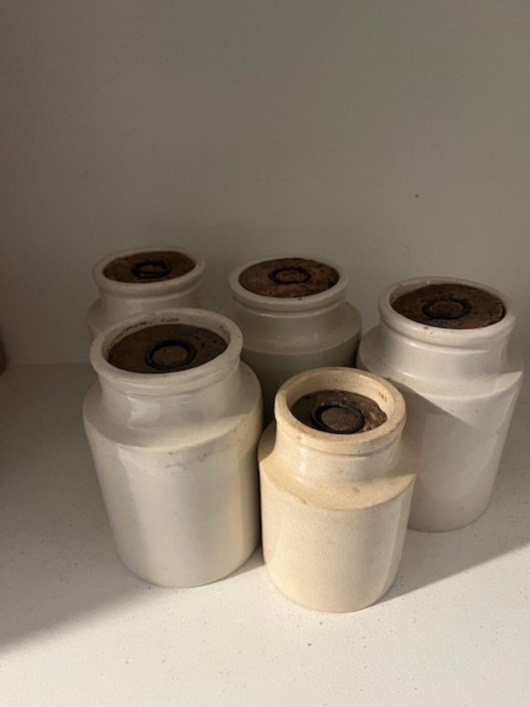 Vintage French Ironstone Storage Jarsset of 5 Etsy