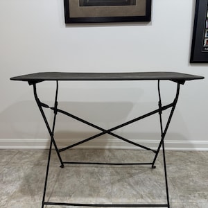 Vintage French Distressed Metal Folding Bistro Table