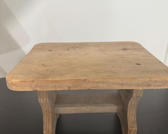 Vintage Primitive Wooden Step Stool-rustic Small Bench - Handmade Wood ...