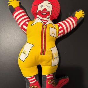 Ronald McDonald Vintage 1987 McDonalds Plush 12&quot; Stuffed Cloth Doll