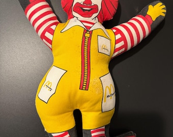 Ronald McDonald Vintage 1987 McDonalds Plush 12&quot; Stuffed Cloth Doll