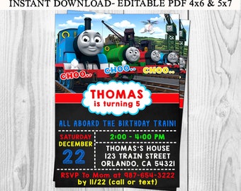 Thomas The Train Invitation Etsy