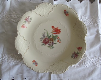 Plato de flores de porcelana / cuenco de Schirnding Bavaria / vintage / decoración floral