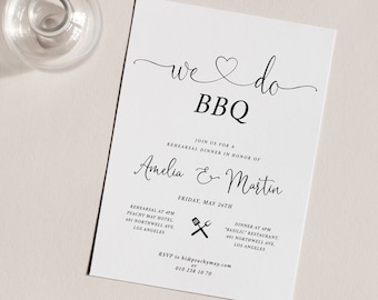 We Do BBQ Invitation, I Do BBQ Instant Download, Printable Rehearsal Dinner Invitation, Couples Shower, Wedding Engagement Rehearsal RD1 G