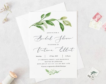 Bridal Shower Instant Download Template Editable Greenery Bridal Shower Invitation Foliage Greenery Wedding Bridal Shower Invitation #B017 G