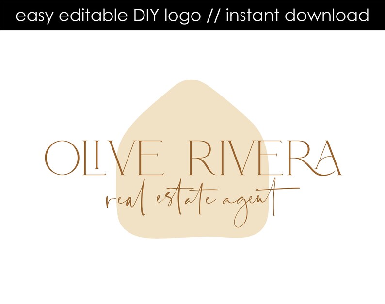 Bohemian Real Estate Logo Abstract House Logo Editable Etsy