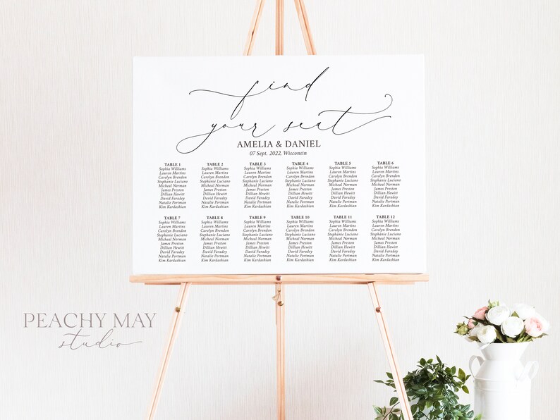 Seating Arrangement Wedding Seating Chart Template Instant Download Find Your Seat Poster Watercolor Greenery Seating Chart Design SC030 G