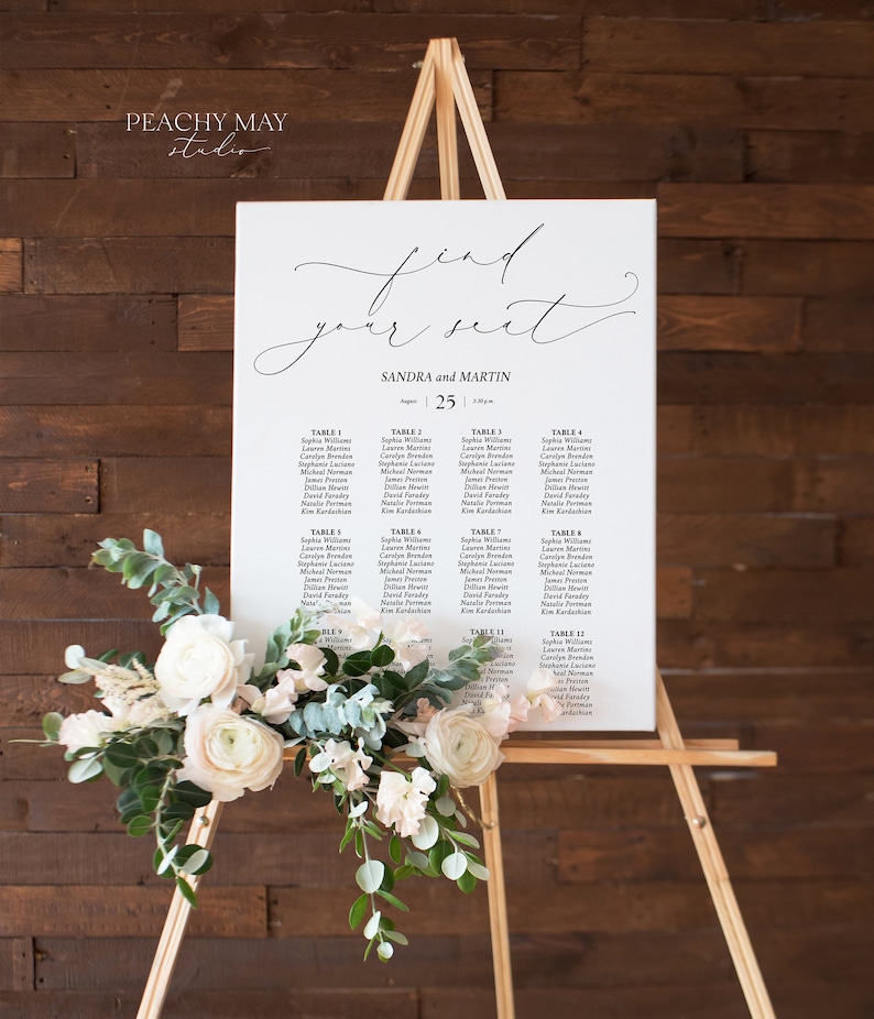 Seating Arrangement Wedding Seating Chart Template Instant Download Find Your Seat Poster Watercolor Greenery Seating Chart Design SC030 G