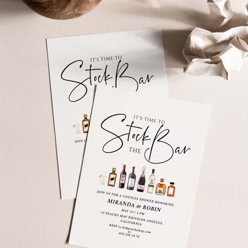 Stock the Bar Invitation Template Couples Wedding Shower Etsy