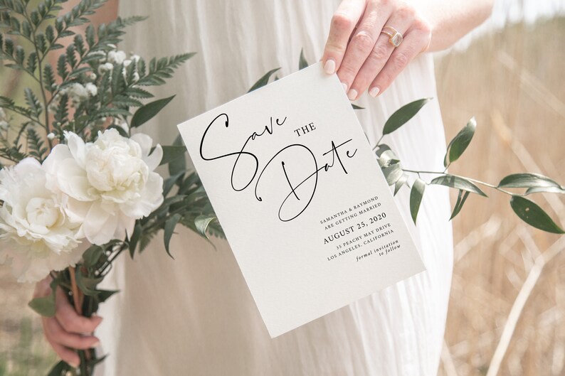Instant Download 100/% Corjl Calligraphy Editable Save our Date Editable Minimalist Save The Date Template DIY Wedding invitation #SAV055 B