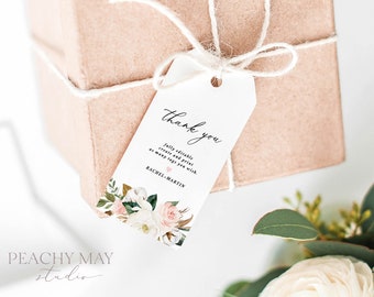Magnolia Thank You Tag Template,  Thank You Tag, Wedding Welcome Tag, Bridal Shower Favor, Greenery Favor, Editable INSTANT DOWNLOAD FT039 G