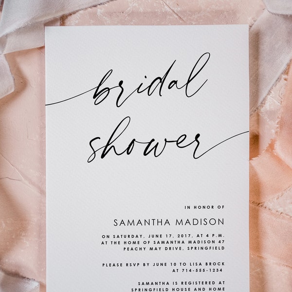 Modern Minimalist Bridal Shower Invitation, Bridal Shower Invite, Instant Download Bridal Shower,Printable Bridal Shower Invitation #B050 G