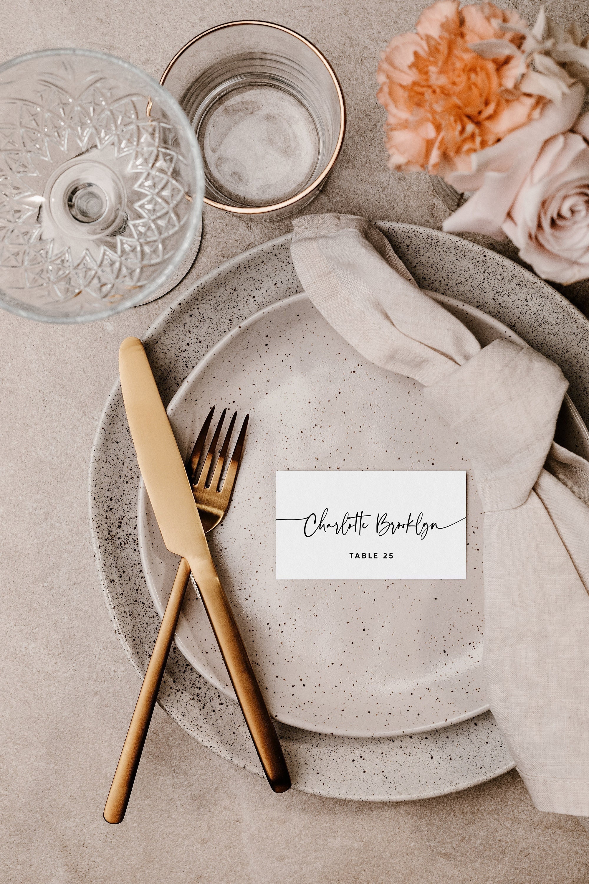 Modern Wedding Place Card Template Printable Place Cards Etsy