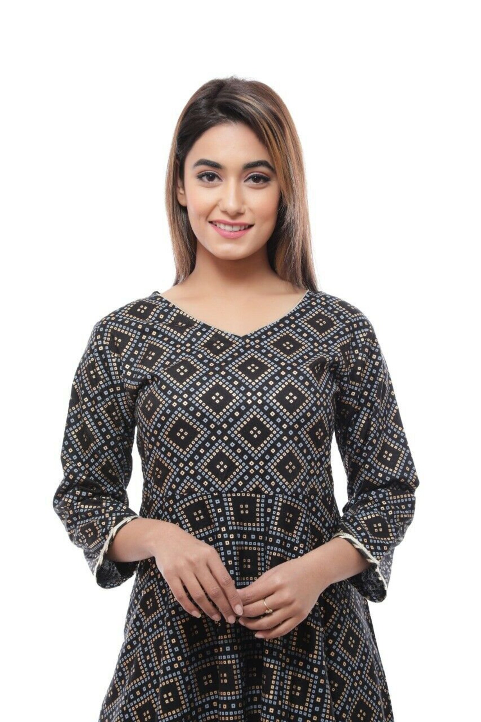 Frauen pakistanischen schwarz Salwar Kameez fertig gedruckt Etsy