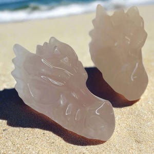 Rose quartz Dragon Head Carving