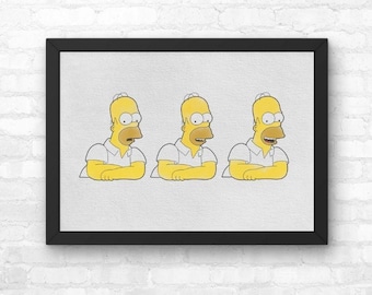 Lámina de Los Simpson «Homer, te tocó el fiasco», ilustración en acuarela, arte mural / A5 A4 A3