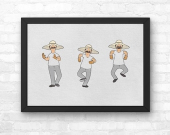 Bob's Burgers Bob Belcher - Impresión de una dama británica, póster, ilustración de acuarela, arte mural, tamaño A5, A4, A3