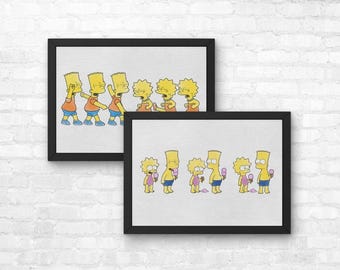 リサ・ダンシング・ザ・シンプソンズ 水彩画プリント、風景画