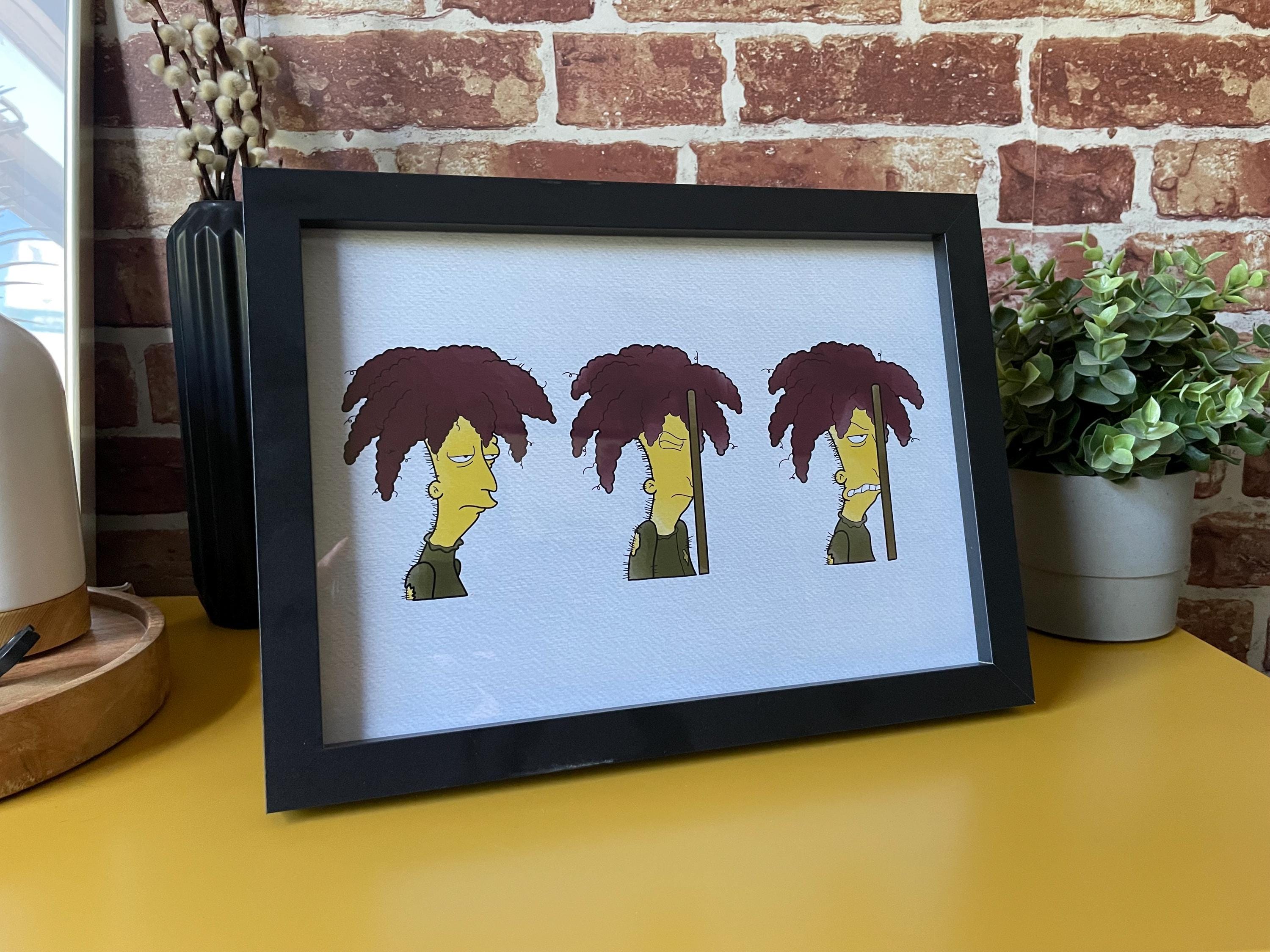 The Simpsons Sideshow Bob Steps on Rake Print, Poster Watercolor ...