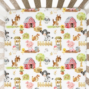 Super Soft Farm Animals Baby Infant Newborn Fitted Crib Sheet Great For Baby Shower Gift Standard Size Crib Girl Boy Neutral Toddler Bed