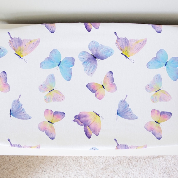 Butterfly Changing Pad Cover Super Soft Stretchy Nursery Boy Girl Baby Shower Gift Neutral