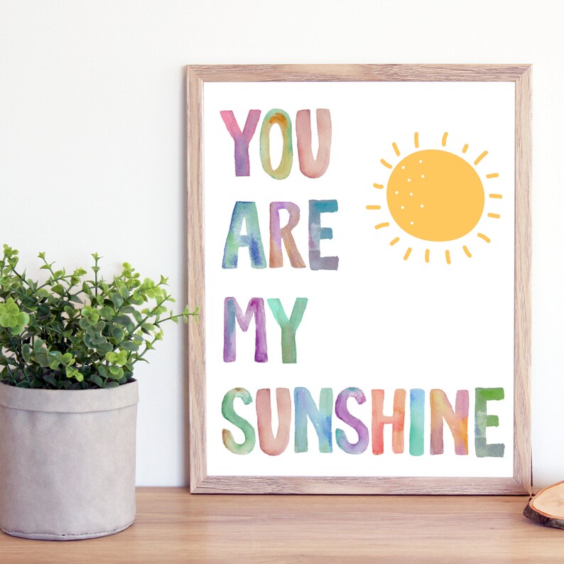 Printable You Are My Sunshine Nursery Wall Art Digital Etsy