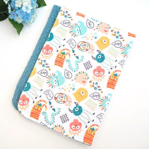 Baby & Toddler Minky Blanket - Monster Party Great for Baby Shower Gift Nursery