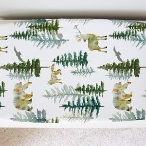 In The Woods Changing Pad Cover Super Soft Stretchy Nursery Boy Girl Baby Shower