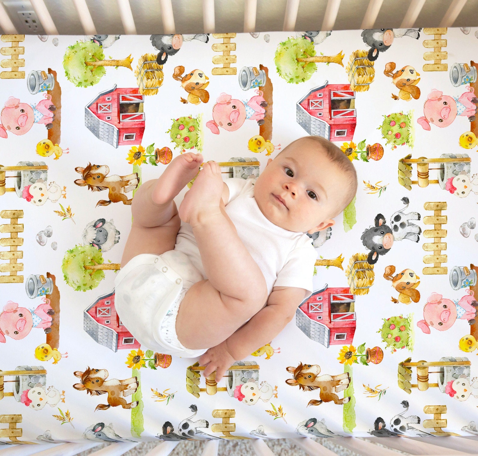 Super Soft Farm Animals Baby Infant Newborn Fitted Crib Sheet - Etsy